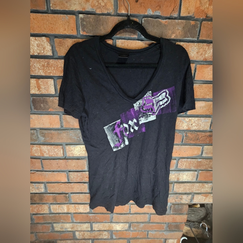 Fox racing black and purple t shirt